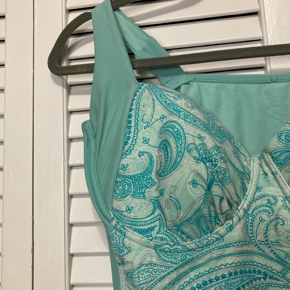 Collections By Catalina Blue And Silver Tankini Size Large - Picture 5 of 9